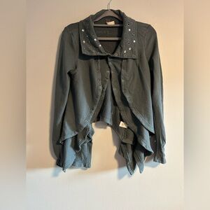 We The Free by Free People Studded Collar Jacket Women Medium Asymmetrical Boho